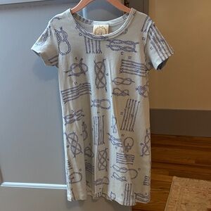 The Beaufort Bonnet Company Light Blue and Navy Knot Print Kids Dress